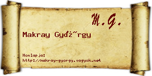 Makray György névjegykártya